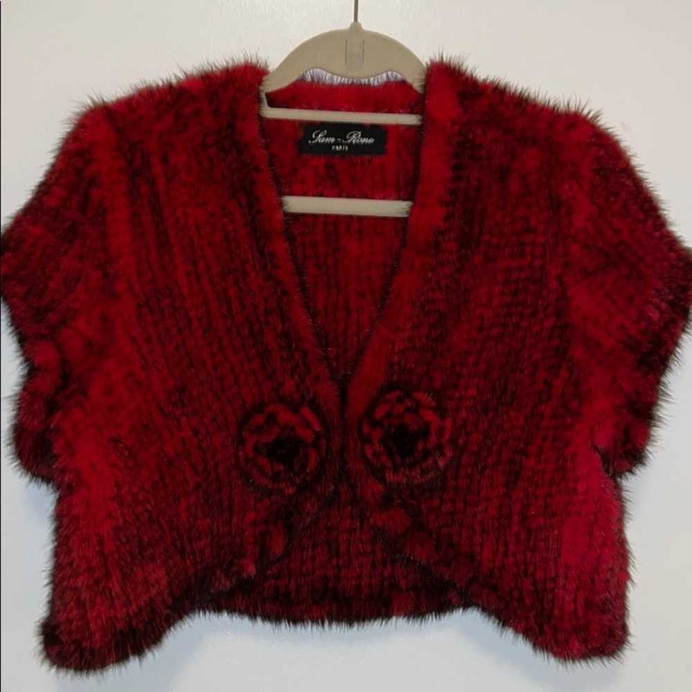Mink Knitted bolero jacket